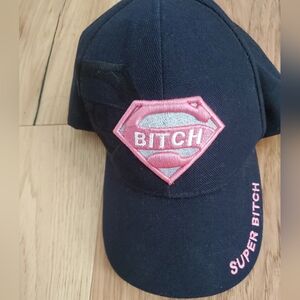 Black Hat with Pink Logo